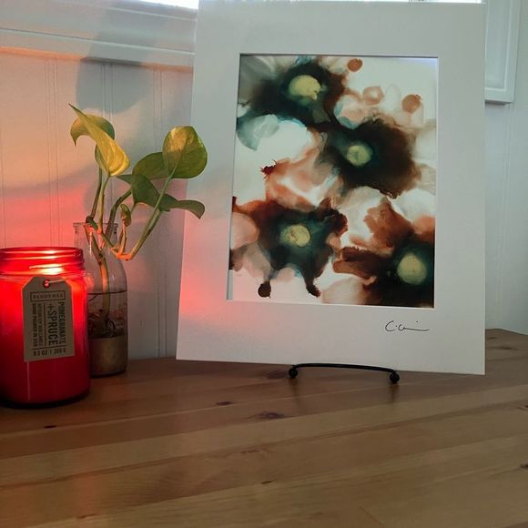 New Original Signed Artwork Alcohol Ink on Paper 103 - Picture 4 of 6